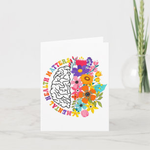 Tarjeta Salud Mental S Floral Enfermedad Cerebral Humana A