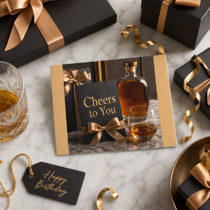 Tarjeta Salud por ti Cumpleaños Whisky Bourbon