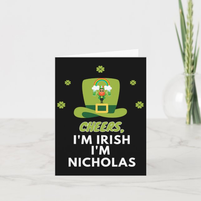 Tarjeta Salud Soy Irlandés Soy Nicholas  (Anverso)