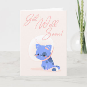 Tarjeta Saluda al gato del Personalizado Azul muy pronto