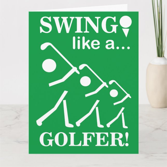 Tarjeta Saluda al Golf como un Golfista (Anverso)