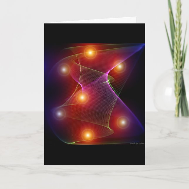 Tarjeta Saludo abstracto de siete Digitaces de los soles (Anverso)