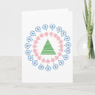 Tarjeta - Saludo - Árbol de Navidad y Decoraciones