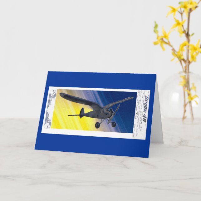 Tarjeta - Saludo - Avión Modelo (flor amarilla)