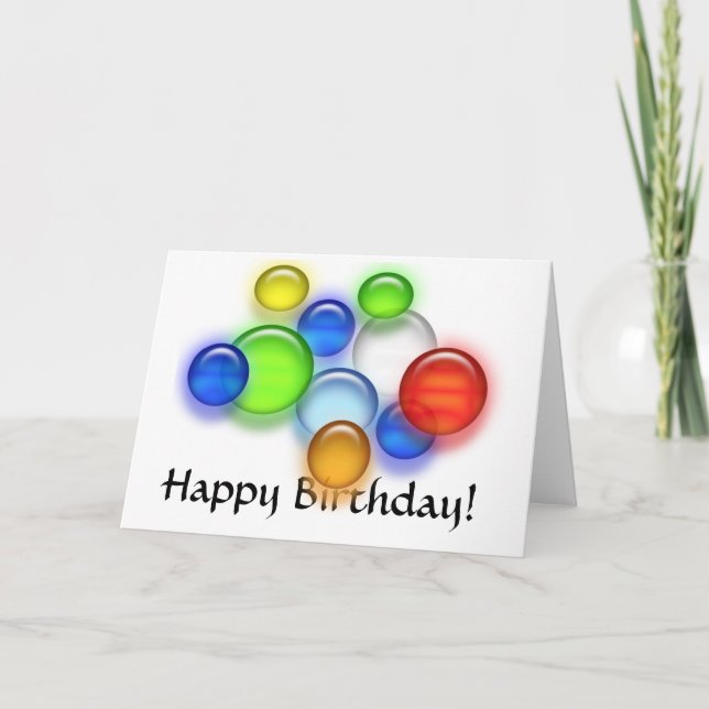 Tarjeta - Saludo - Burbujas de cumpleaños (Anverso)