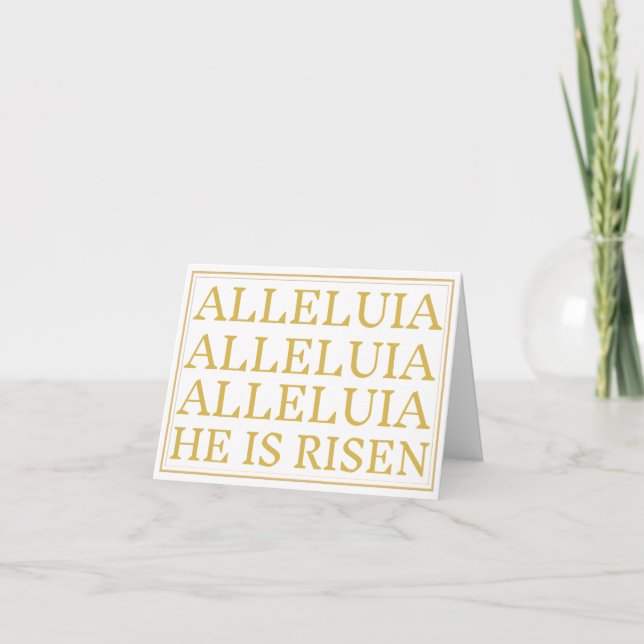 Tarjeta Saludo católico de Pascua de Aleluya (Anverso)