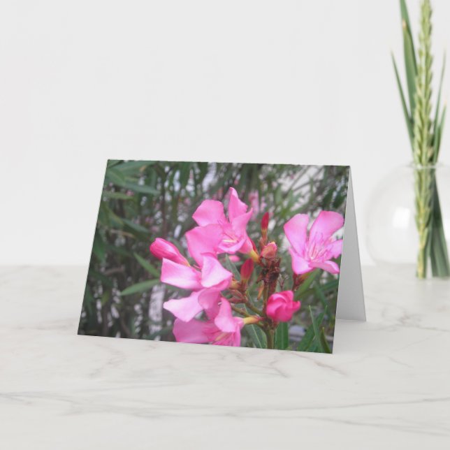 Tarjeta Saludo con flores moradas (Anverso)