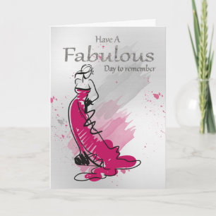 Tarjeta Saludo Contemporáneo De Cumpleaños Con Mujeres En