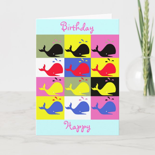 Tarjeta Saludo de Andy Whale-Hole™_"Cumpleaños Feliz" (Anverso)