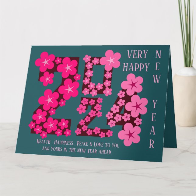 TARJETA SALUDO DE AÑO NUEVO 2024 DE HERMANA (Anverso)