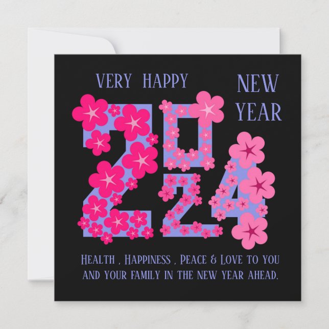 TARJETA SALUDO DE AÑO NUEVO 2024 PARA CUALQUIERA (Anverso)