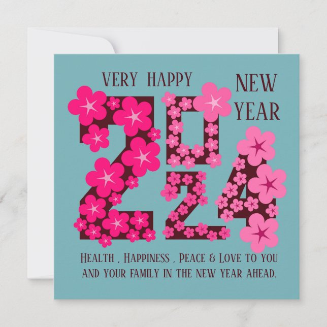 TARJETA SALUDO DE AÑO NUEVO 2024 PARA CUALQUIERA (Anverso)