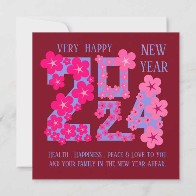 TARJETA SALUDO DE AÑO NUEVO 2024 PARA CUALQUIERA (Anverso)