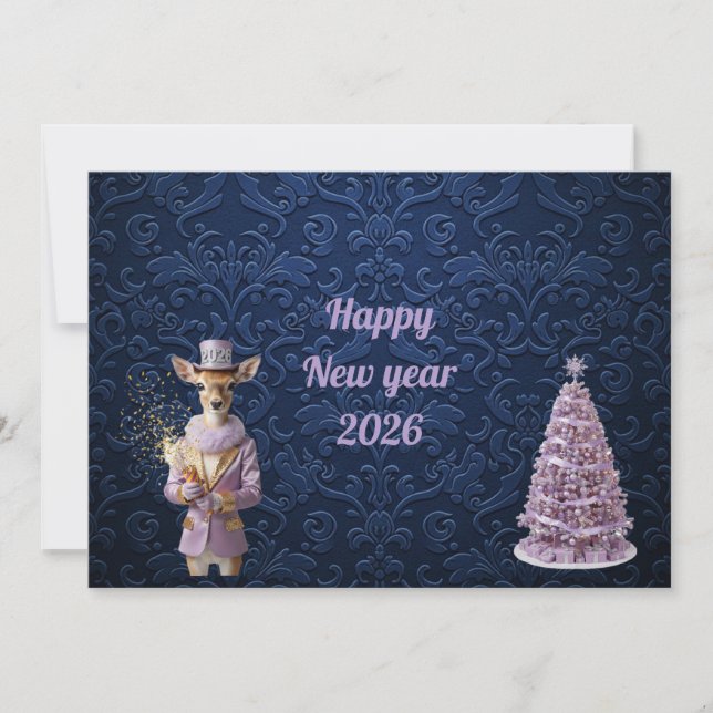 Tarjeta Saludo de año nuevo perro lol (Anverso)