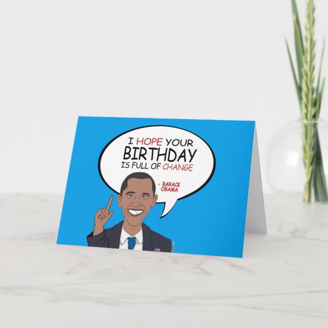 Tarjeta Saludo de Barack Obama - Feliz cumpleaños (Anverso)