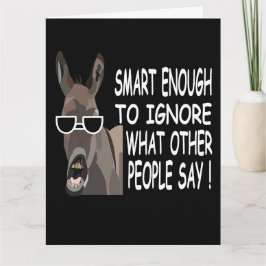 Tarjeta Saludo de burro inteligente genial