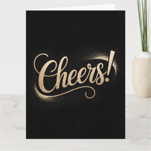 Tarjeta Saludo de Celebración de Lujo: Letra Dorada Elegan