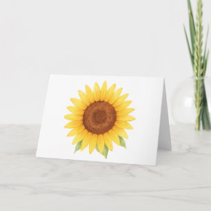 Tarjeta Saludo de color de agua de girasol único