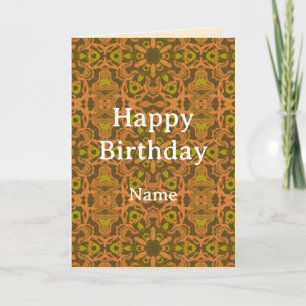 Tarjeta Saludo de cumpleaños con arte de mandala líquido