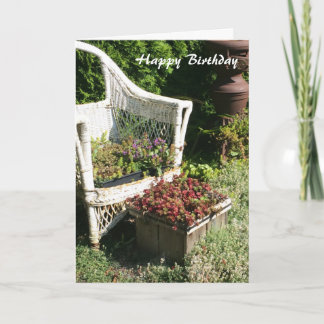 Tarjeta Saludo de cumpleaños con encanto floral de campo