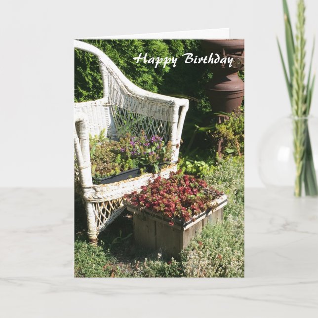 Tarjeta Saludo de cumpleaños con encanto floral de campo (Anverso)