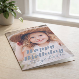 Tarjeta Saludo de cumpleaños con foto personalizada modern