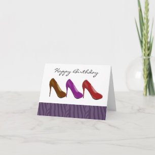Tarjeta Saludo de cumpleaños con tacones altos elegantes