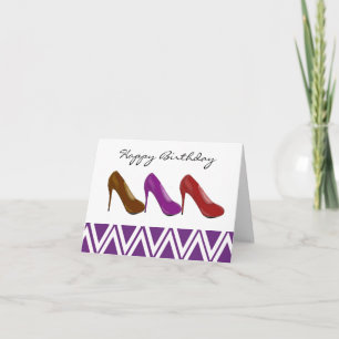 Tarjeta Saludo de cumpleaños con tacones altos elegantes