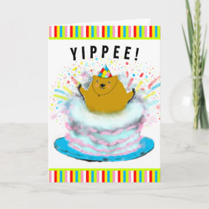 Tarjeta saludo de cumpleaños de cachorro