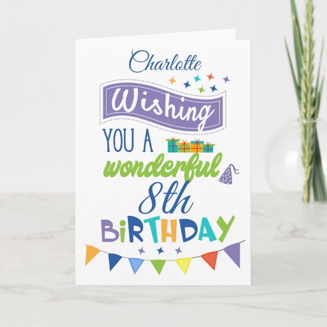 Tarjeta Saludo de cumpleaños de cualquier personalizado (Anverso)
