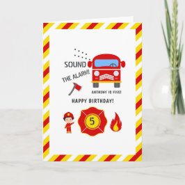Tarjeta Saludo de cumpleaños de Fireman