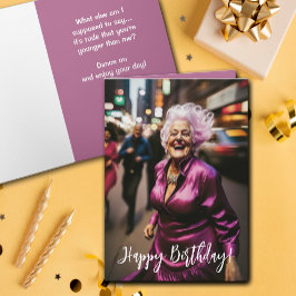 Tarjeta Saludo de cumpleaños de la mujer