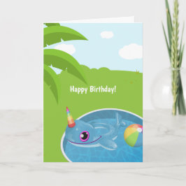 Tarjeta Saludo de cumpleaños de la piscina flotante de del