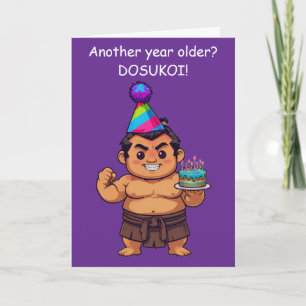 Tarjeta Saludo de cumpleaños de luchador de sumo Dosukoi