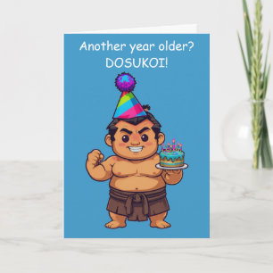 Tarjeta Saludo de cumpleaños de luchador de sumo Dosukoi
