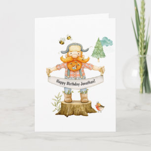 Tarjeta Saludo de cumpleaños de Lumberjack
