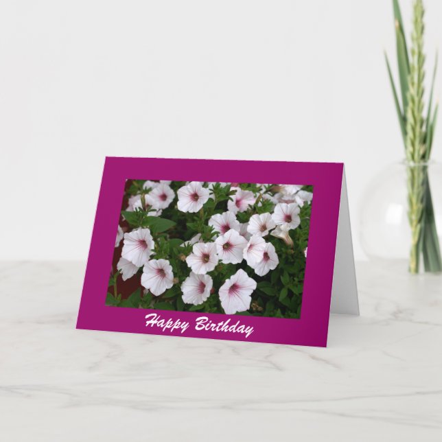 Tarjeta Saludo de cumpleaños de Petunia (Anverso)