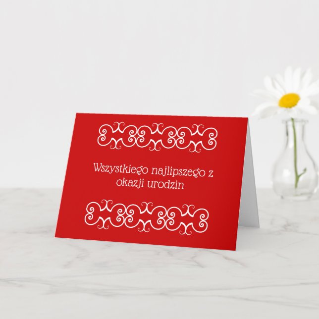 Tarjeta Saludo de cumpleaños de Polonia (Planta pequeña)