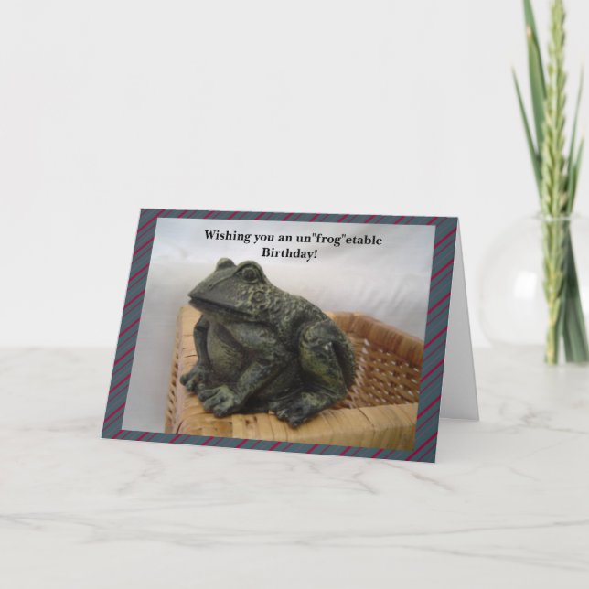 Tarjeta Saludo de cumpleaños de rana divertida (Anverso)