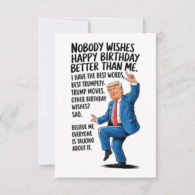 Tarjeta Saludo de cumpleaños de Trump (Anverso)
