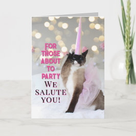 Tarjeta Saludo de cumpleaños del gato lindo