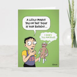 Tarjeta Saludo de cumpleaños del mono sock