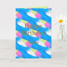 Tarjeta Saludo de cumpleaños Elegantes líneas curvas Arte