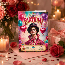 Tarjeta Saludo de cumpleaños en el País de las Maravillas 