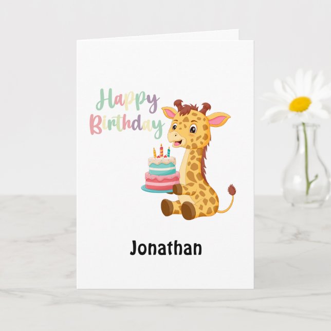 Tarjeta Saludo de cumpleaños feliz a los niños (personaliz (Planta pequeña)