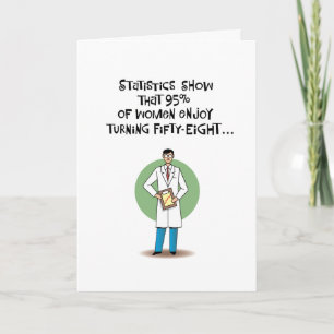 Tarjeta Saludo de cumpleaños número 58 de una mujer