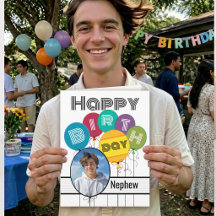 Saludo de cumpleaños para sobrino Tipografía Globo