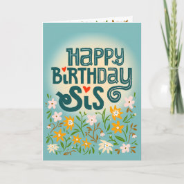 Tarjeta Saludo de cumpleaños para su hermana linda hermana