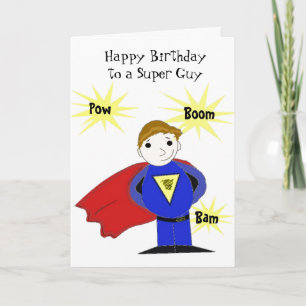 Tarjeta Saludo de cumpleaños para Super Guy