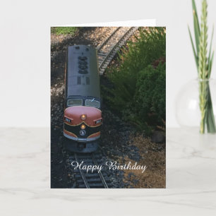 Tarjeta Saludo de cumpleaños Tren en las Vías